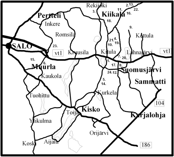 Kartta tapahtumista